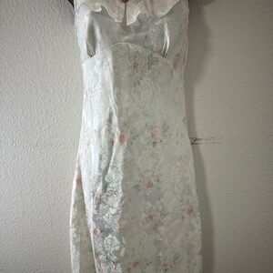 Floral White and Pink Women's Dress